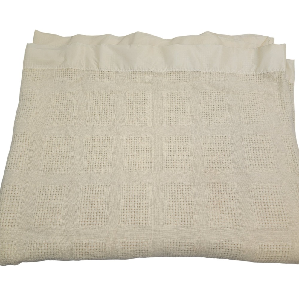 VTG Faribo Faribault Woolen Mill Co 100% Pure Wool Blanket Butter Yellow 90X105